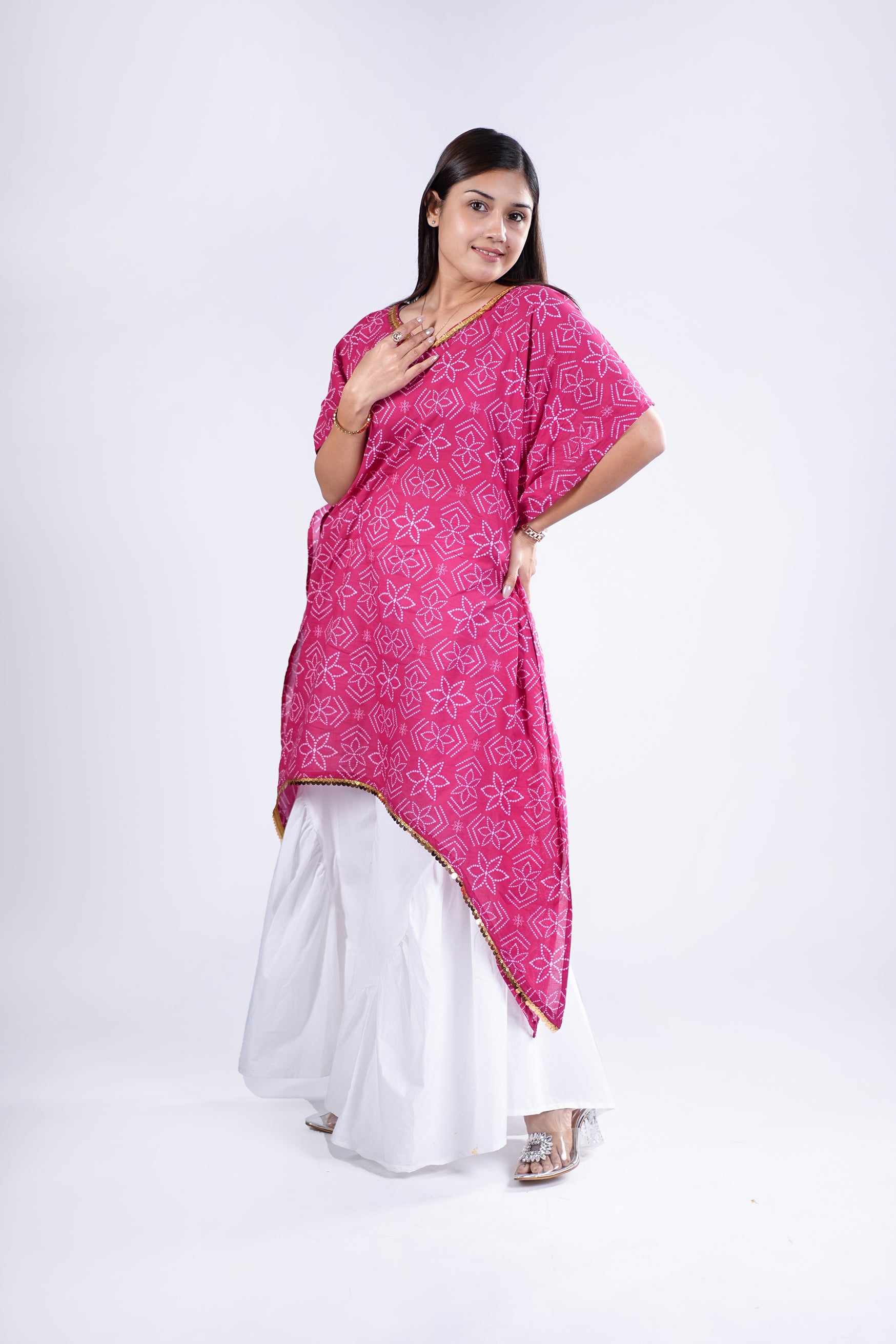 Cotton Kurta for Women - Pink Bandhej
