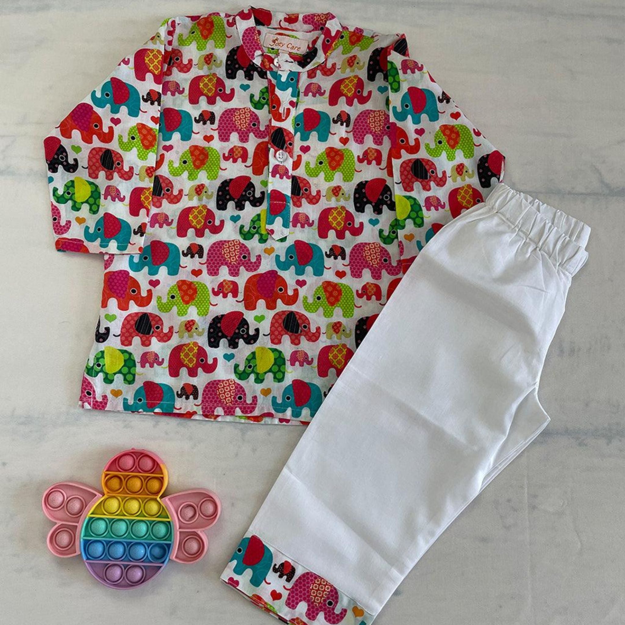 Pajama set for boys and girls - Colorful Elephant Joeycare