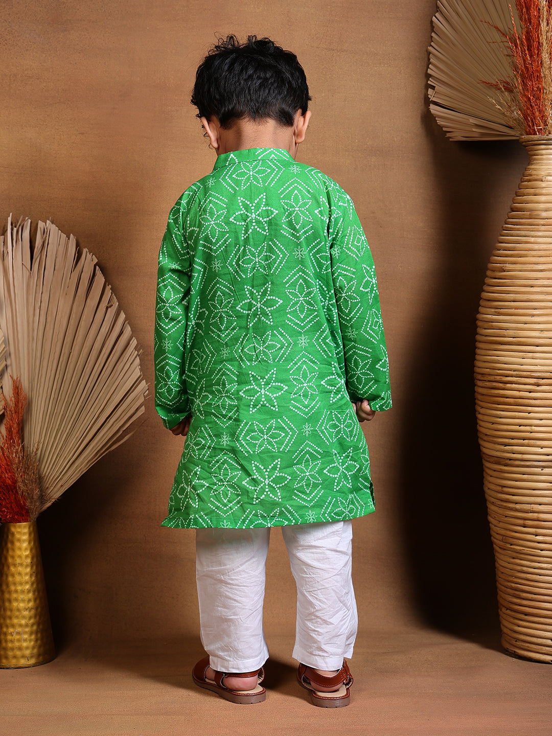 Pajama set for boys and girls - Green Bandhej Joeycare