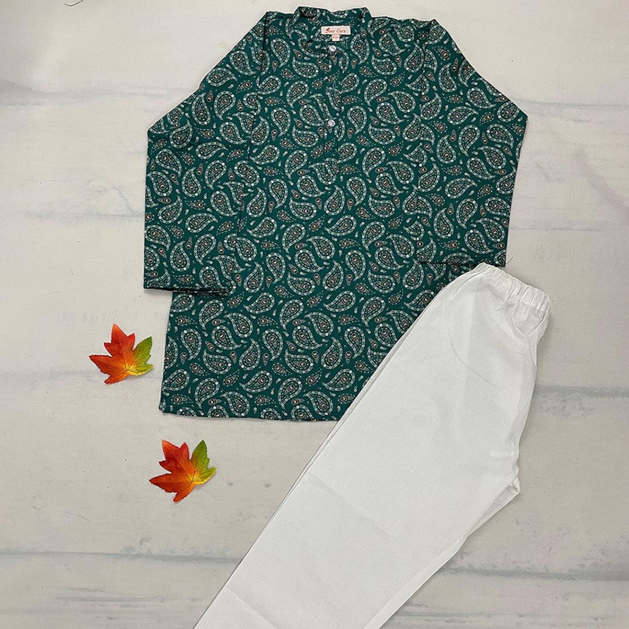 Pajama set for boys and girls - Green Booti Joeycare