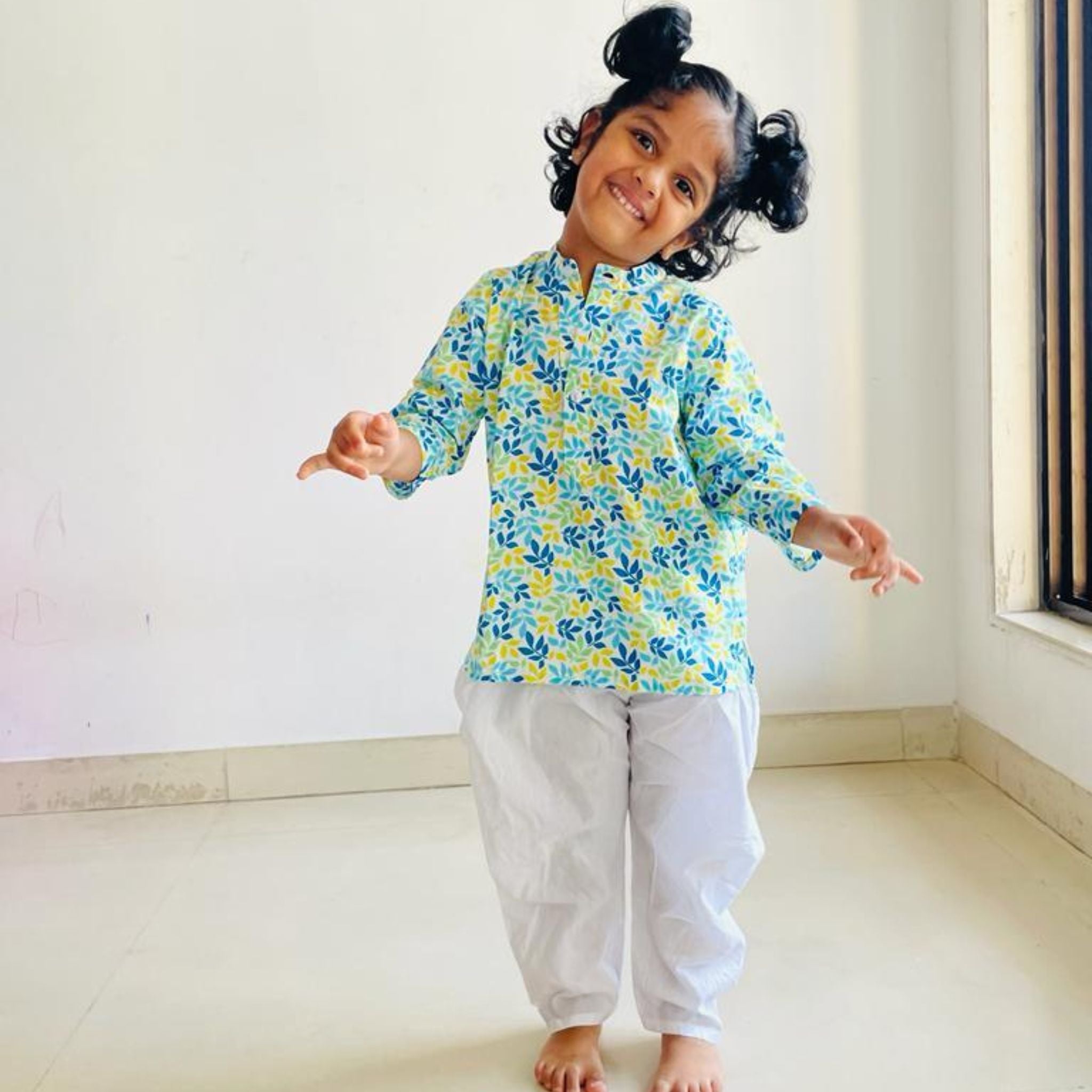 Pajama set for boys and girls - Pastel Leaves - Joeycare