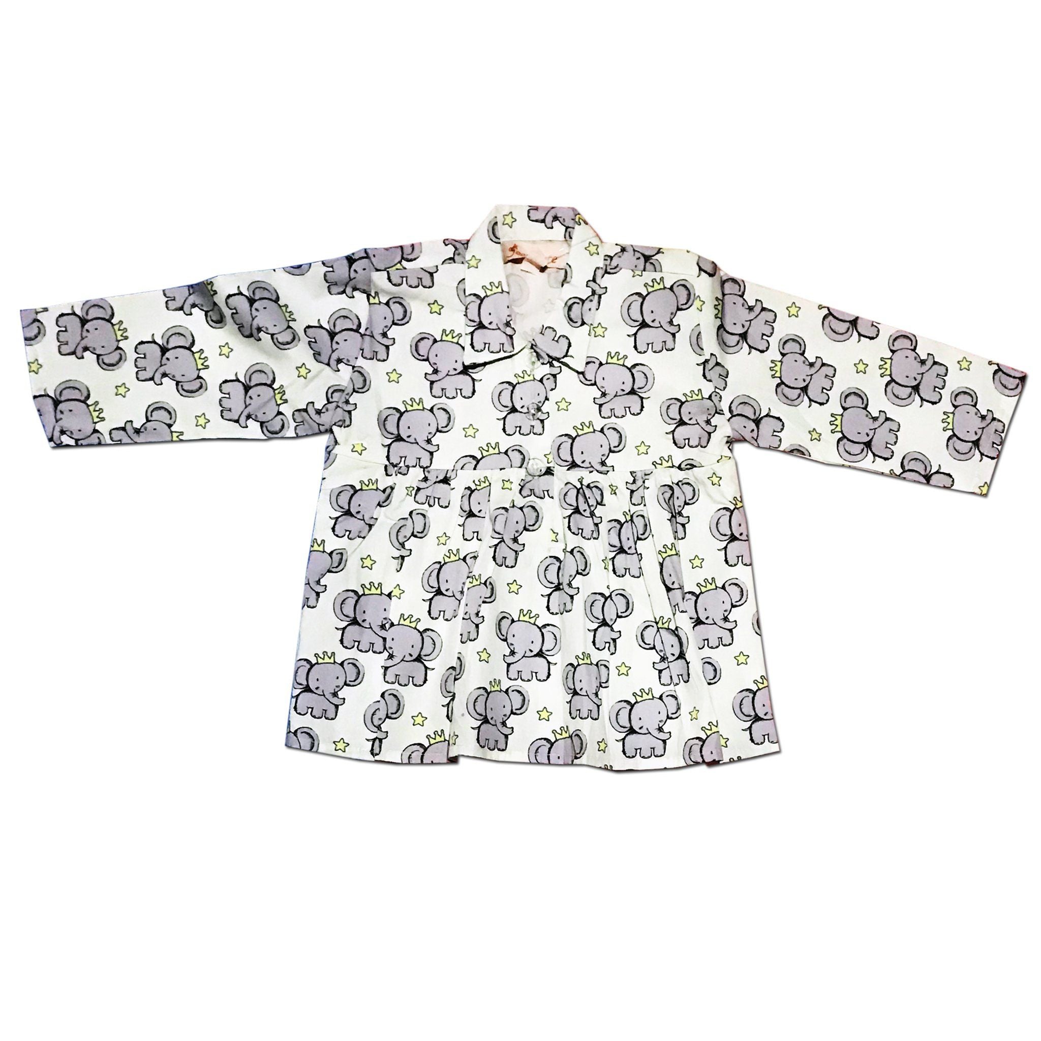 Pleated Nightwear - Elephant print Joeycare
