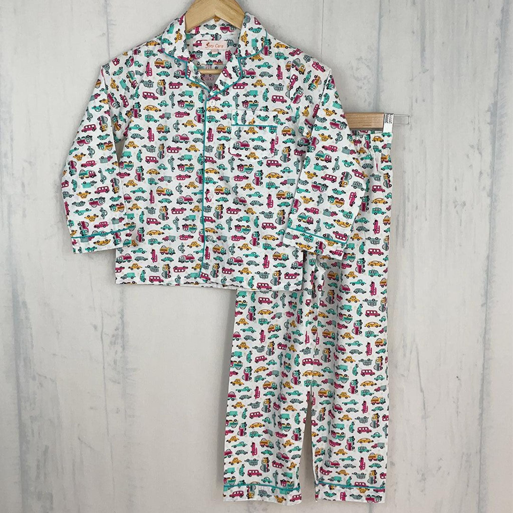 Pocket Nightwear for Girls and Boys - Doodle car Joeycare