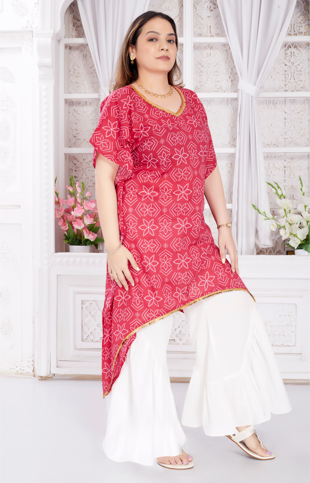 Cotton Kurta for Women - Pink Bandhej
