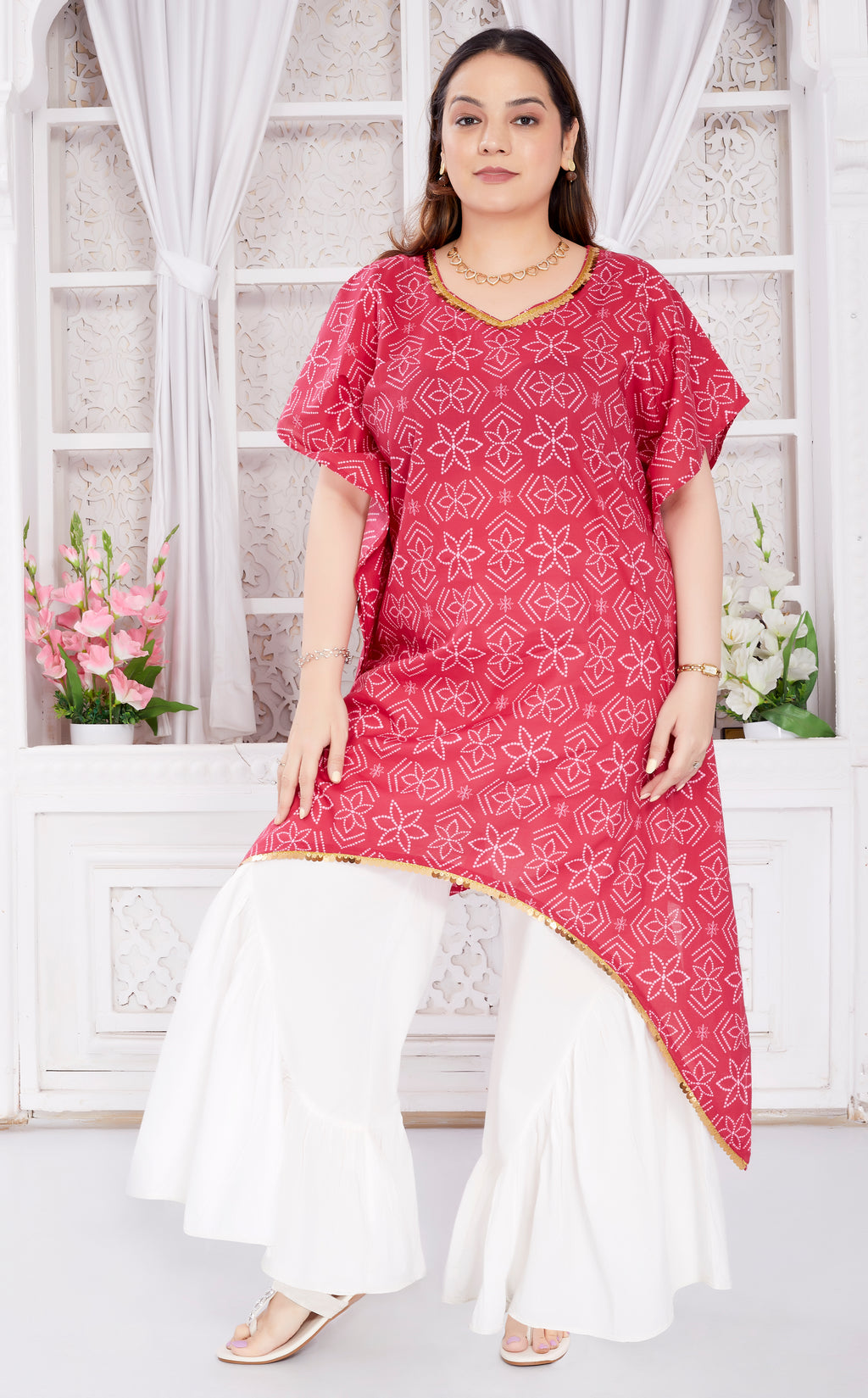 Cotton Kurta for Women - Pink Bandhej