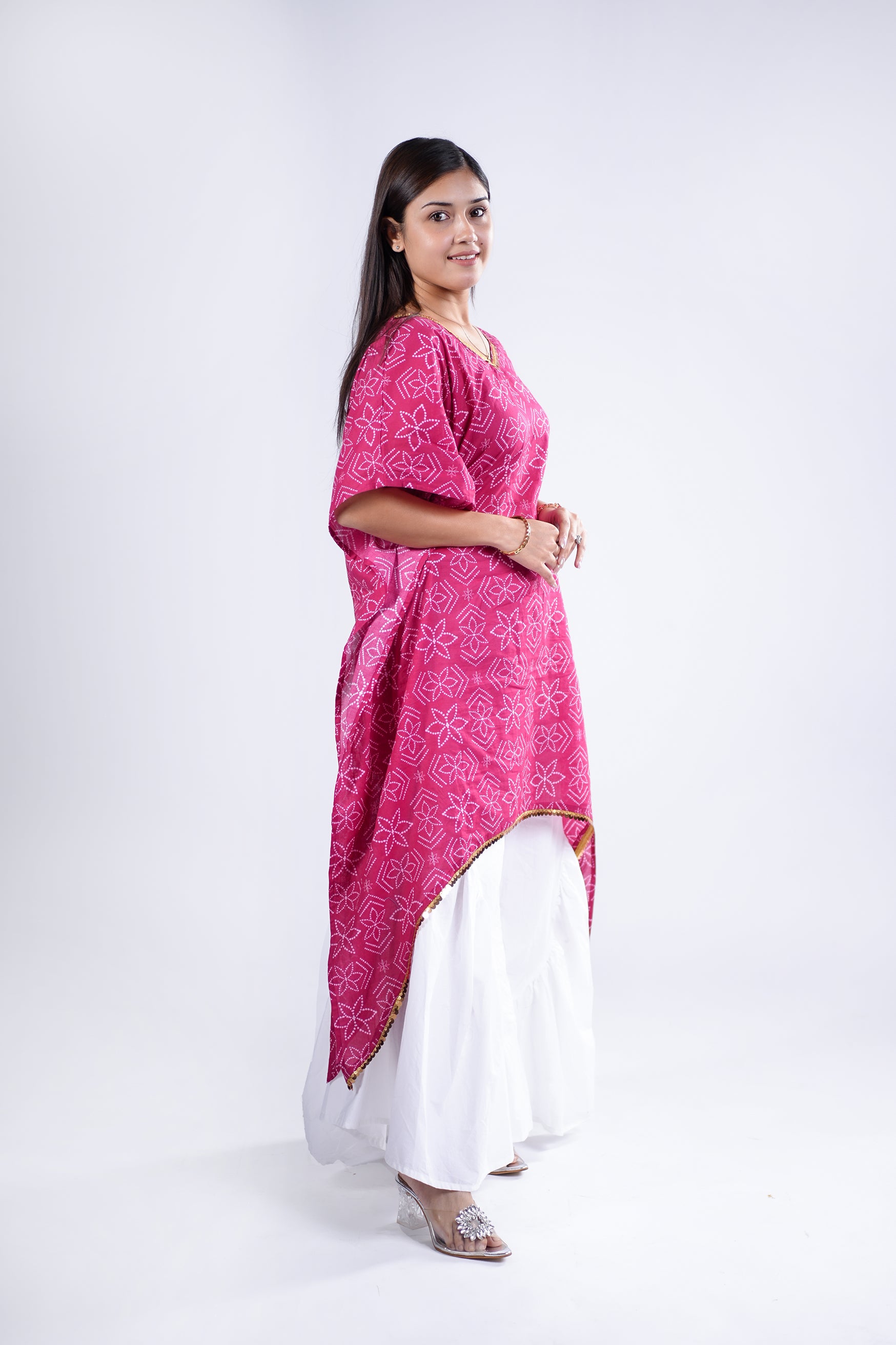 Cotton Kurta for Women - Pink Bandhej
