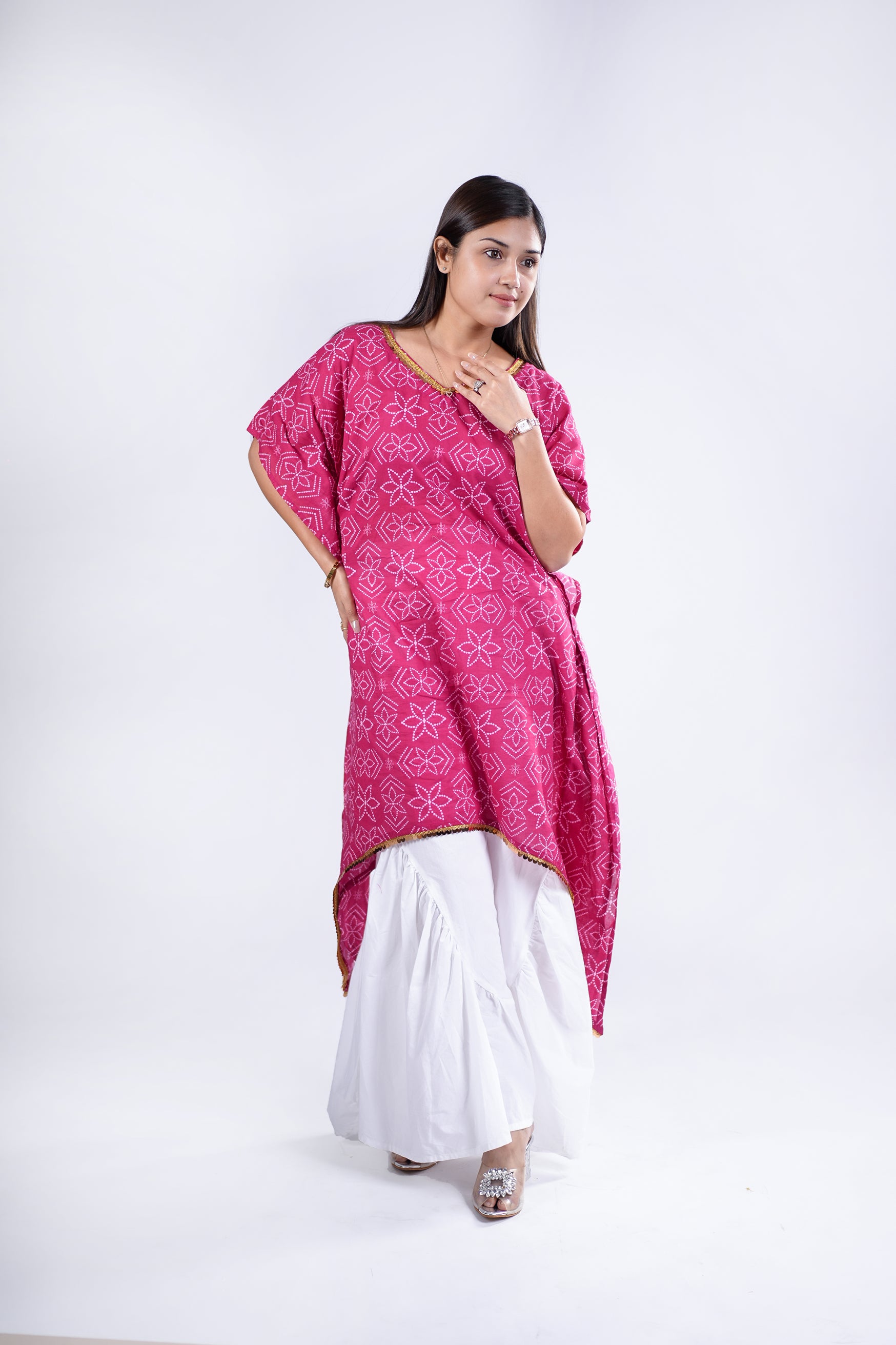 Cotton Kurta for Women - Pink Bandhej