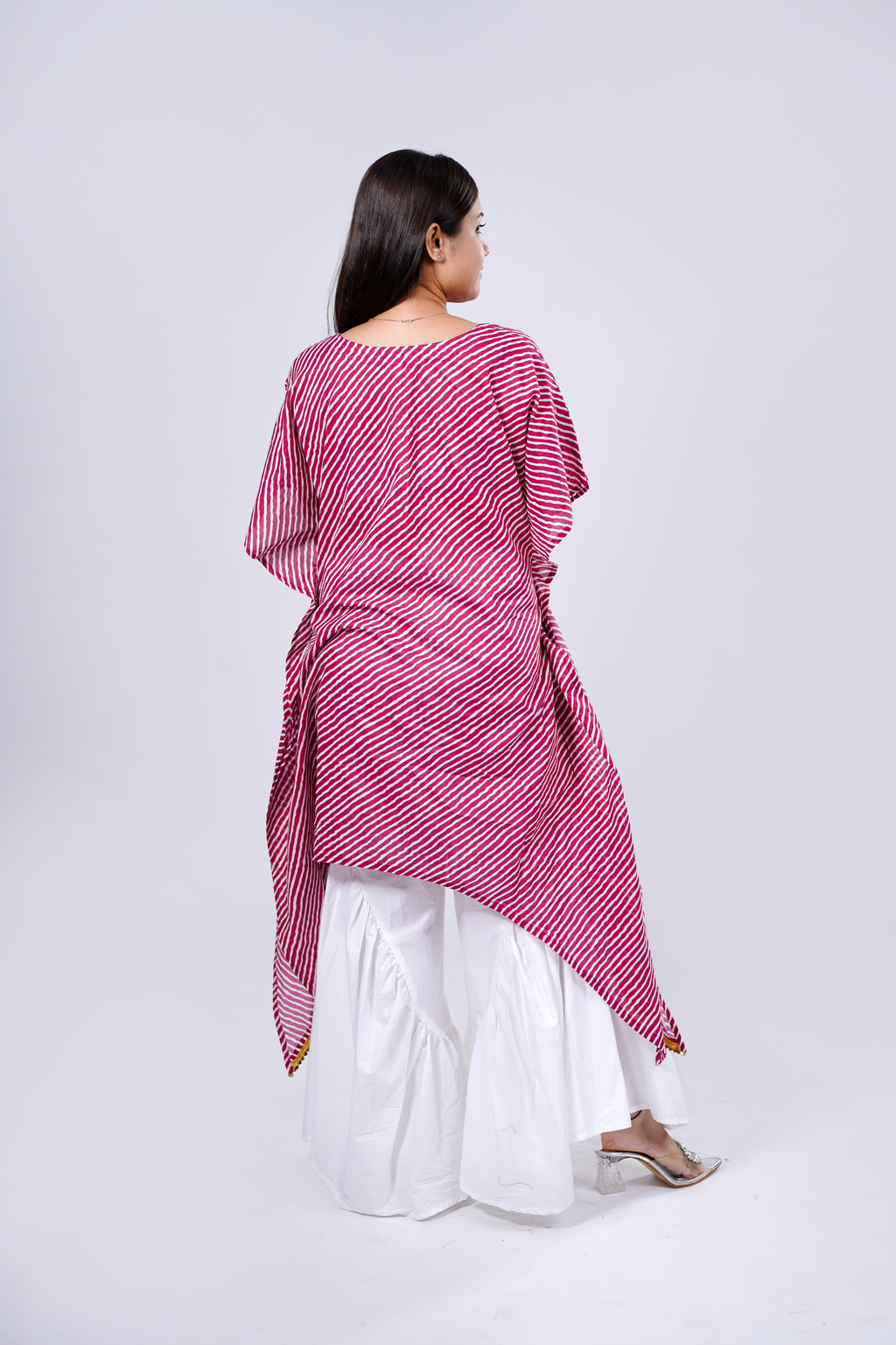Cotton Kurta for Women - Pink Leheriya