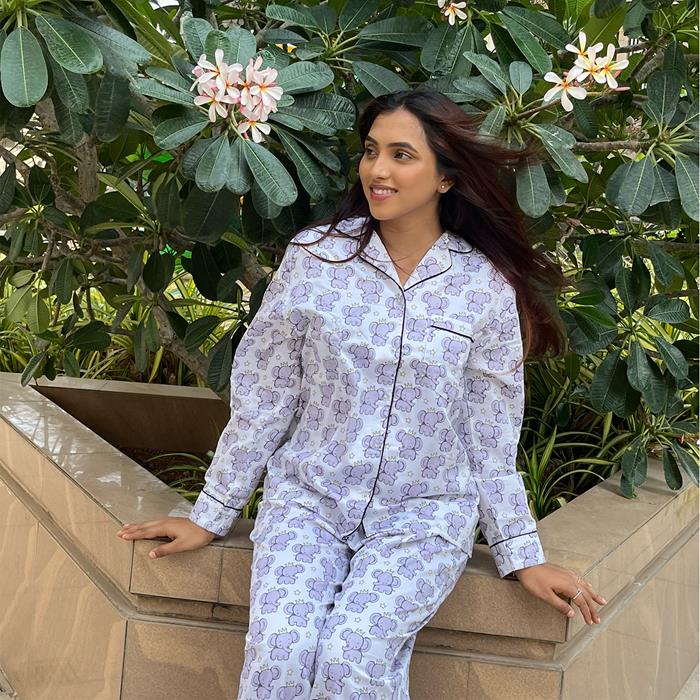 Pajama set For Girls - Elephant Pocket