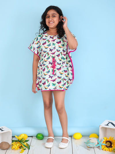 Kaftan for Girls - Colorful Butterfly