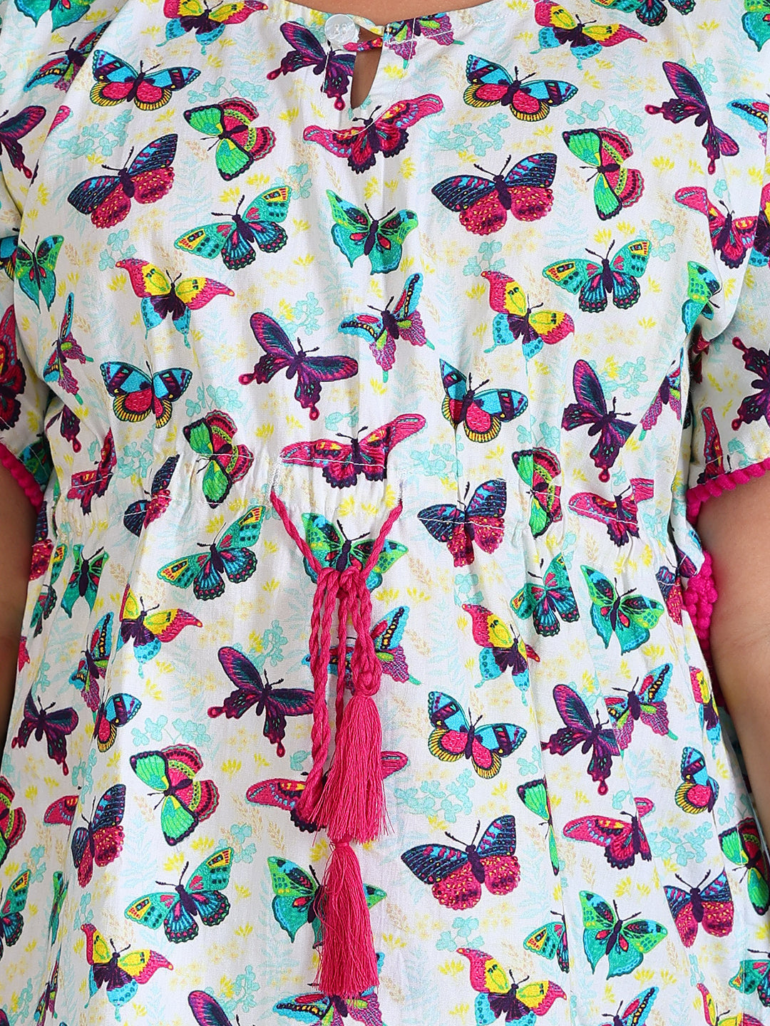Kaftan for Girls - Colorful Butterfly