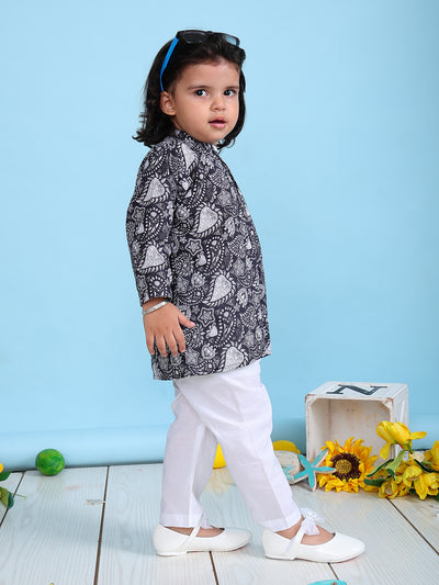 Pajama set for New Born - Floral Black