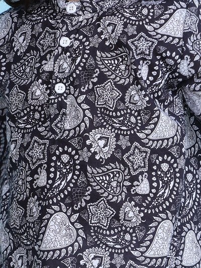 Pajama set for New Born - Floral Black