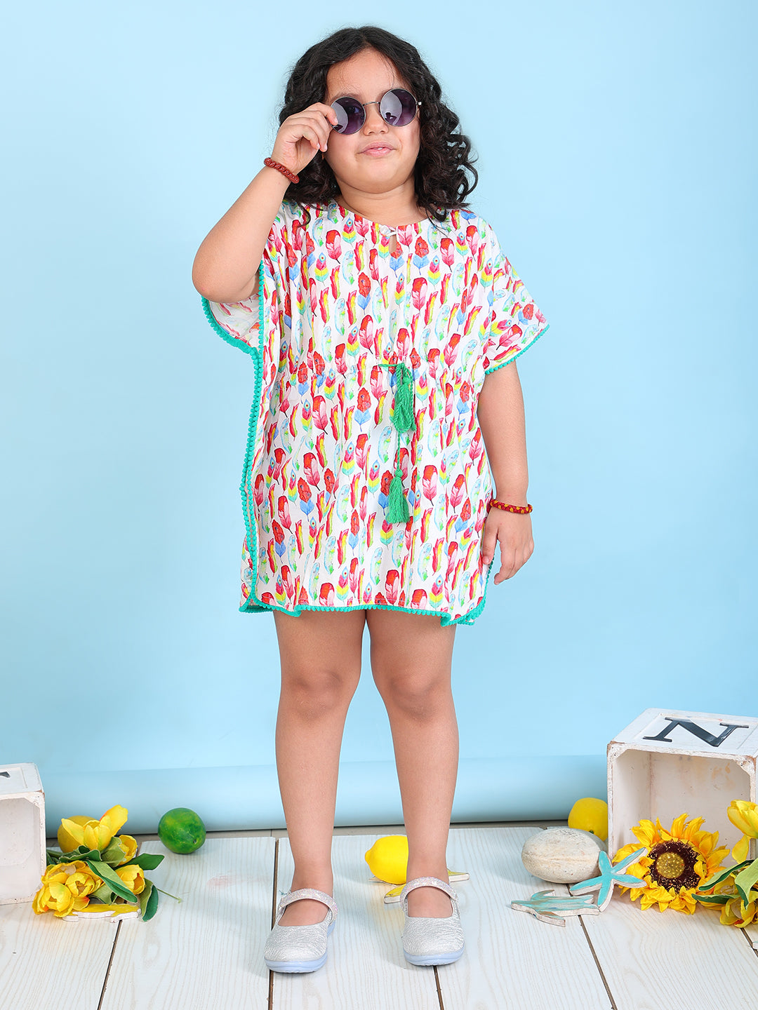 Kaftan for Girls - Feathers