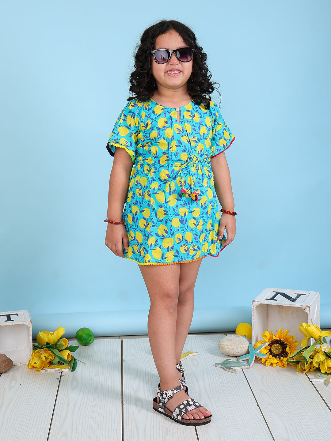 Kaftan for Girls  - Lemon