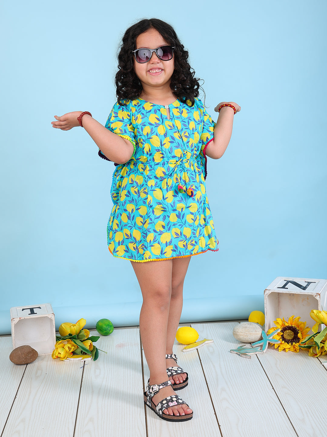Kaftan for Girls  - Lemon