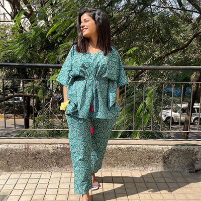 Kaftan Jammies - Green Booti Joeycare