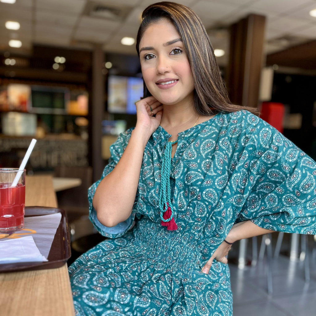 Kaftan for Women - Green booti Joeycare