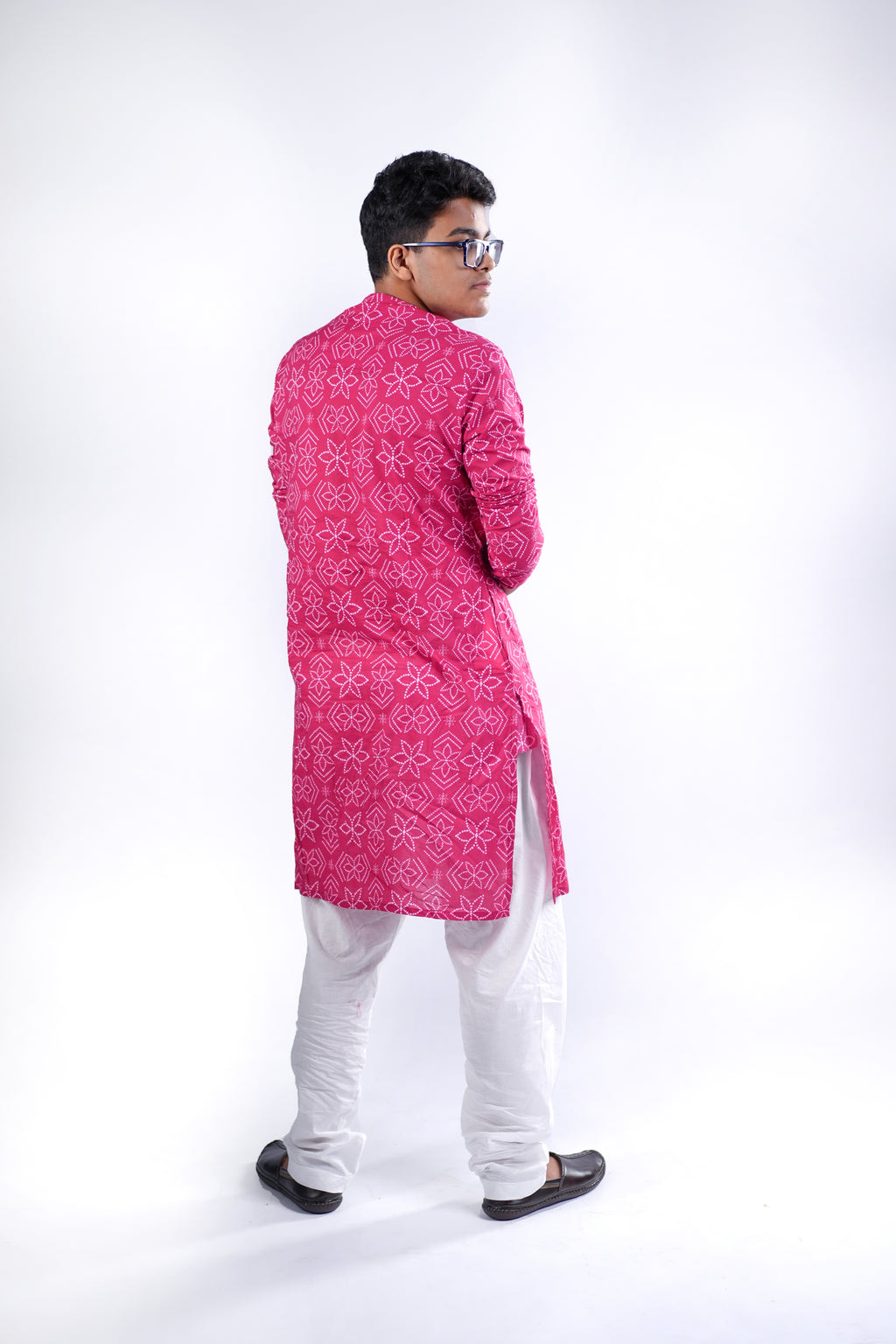 Kurta for Men - Pink Bandhej