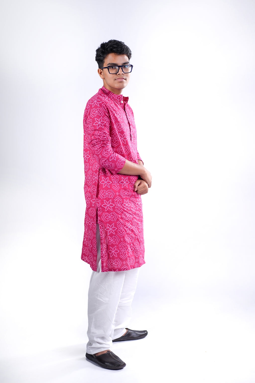 Kurta for Men - Pink Bandhej