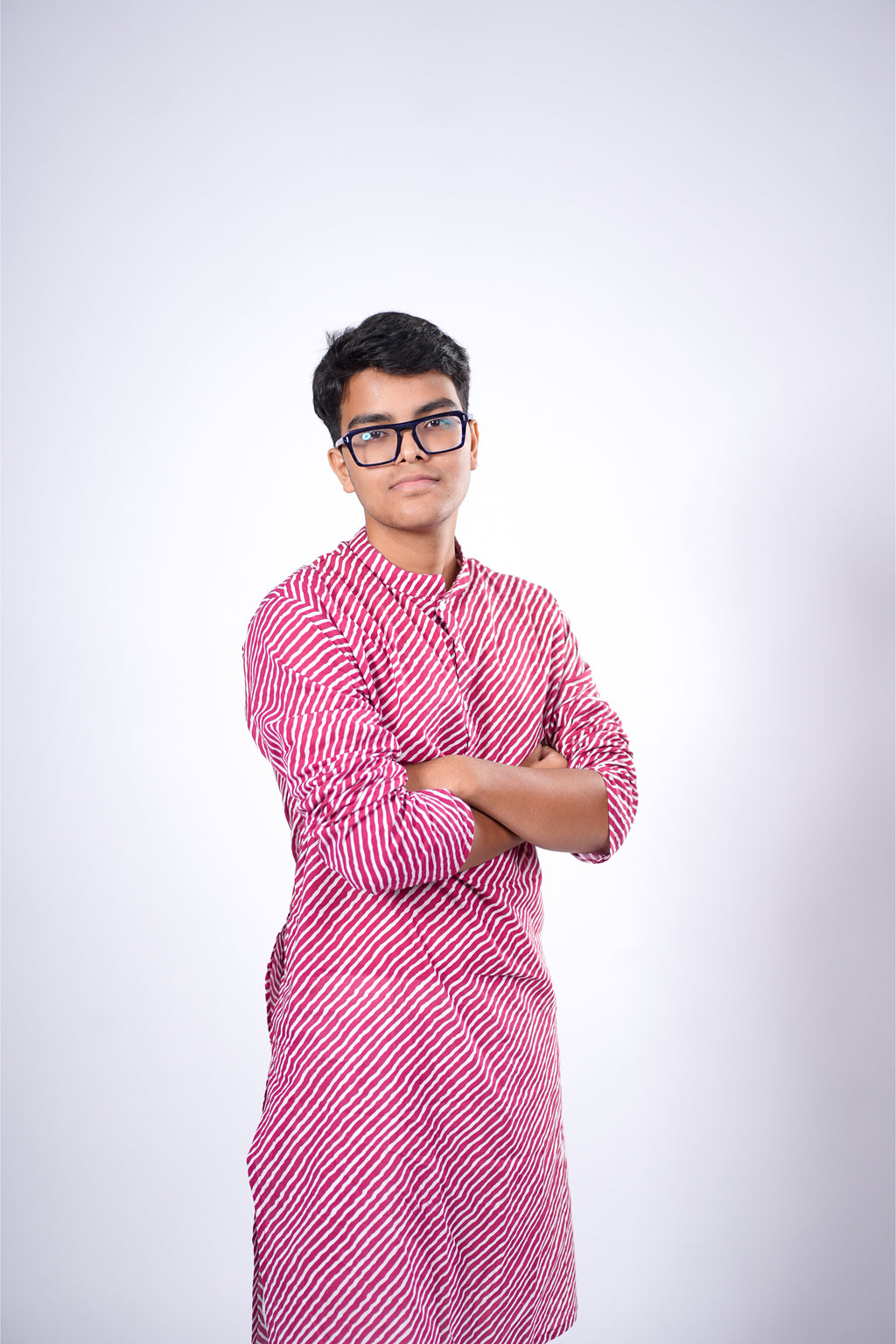 Kurta for Men - Pink Leheriya