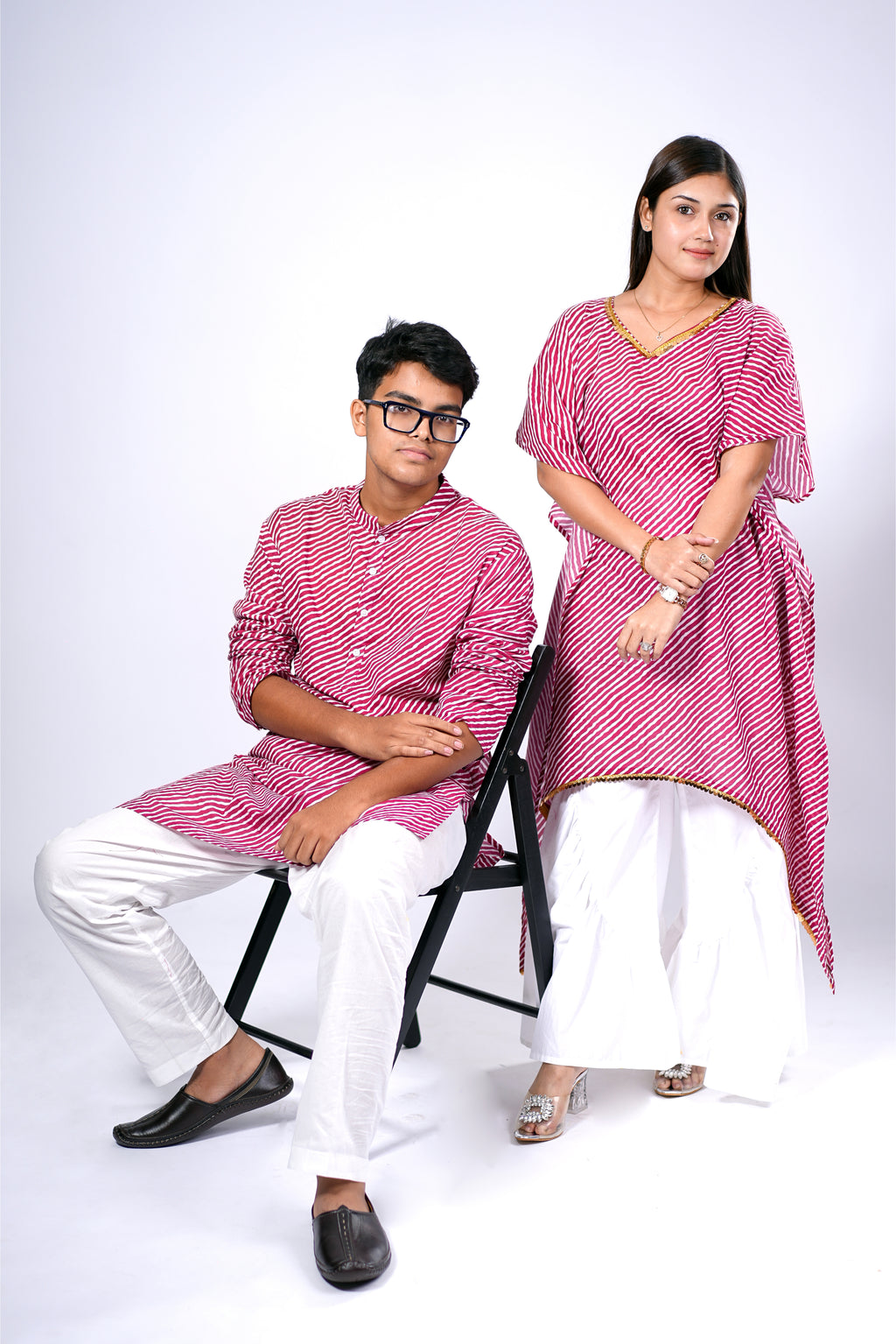 Kurta for Men - Pink Leheriya
