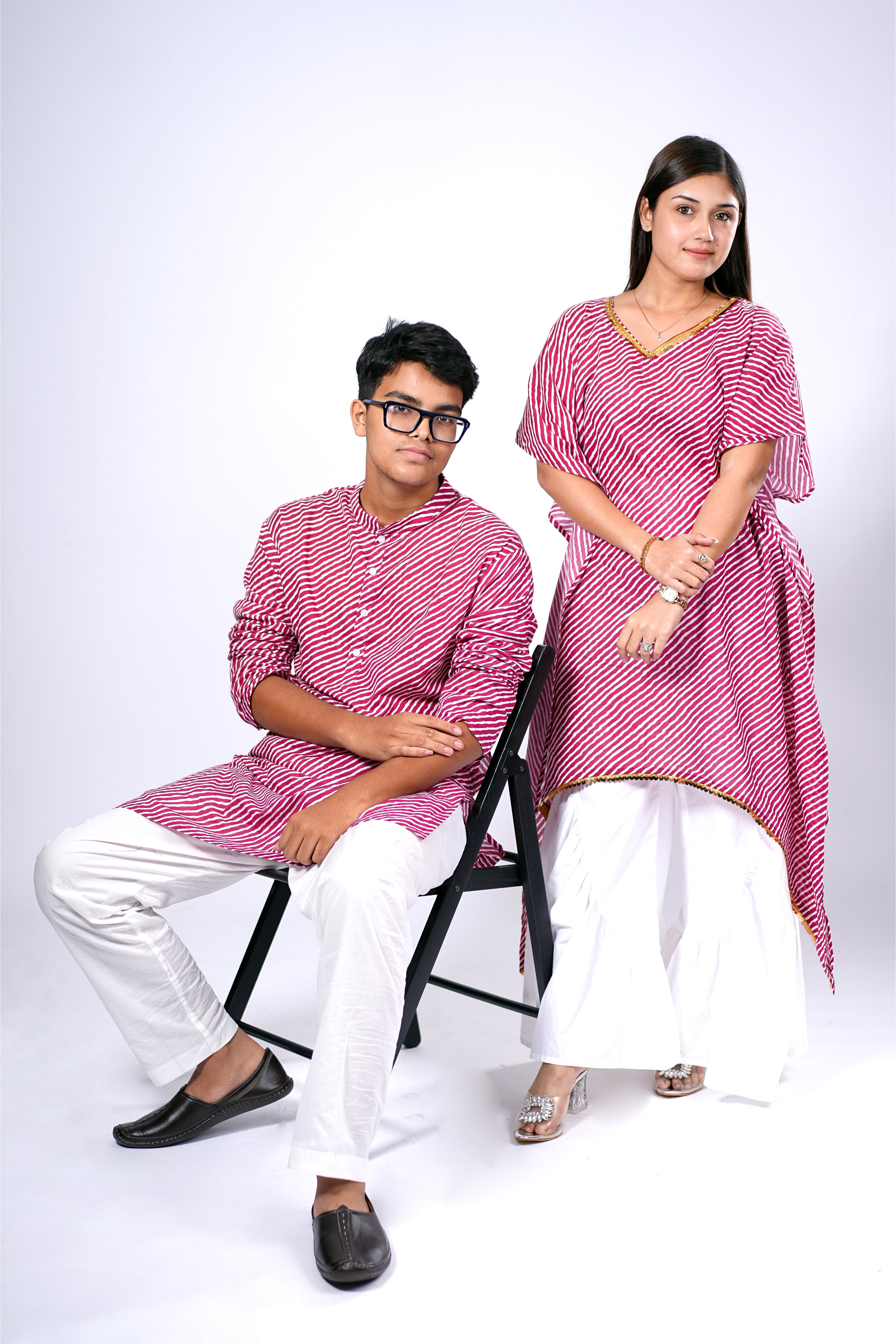Kurta for Men - Pink Leheriya
