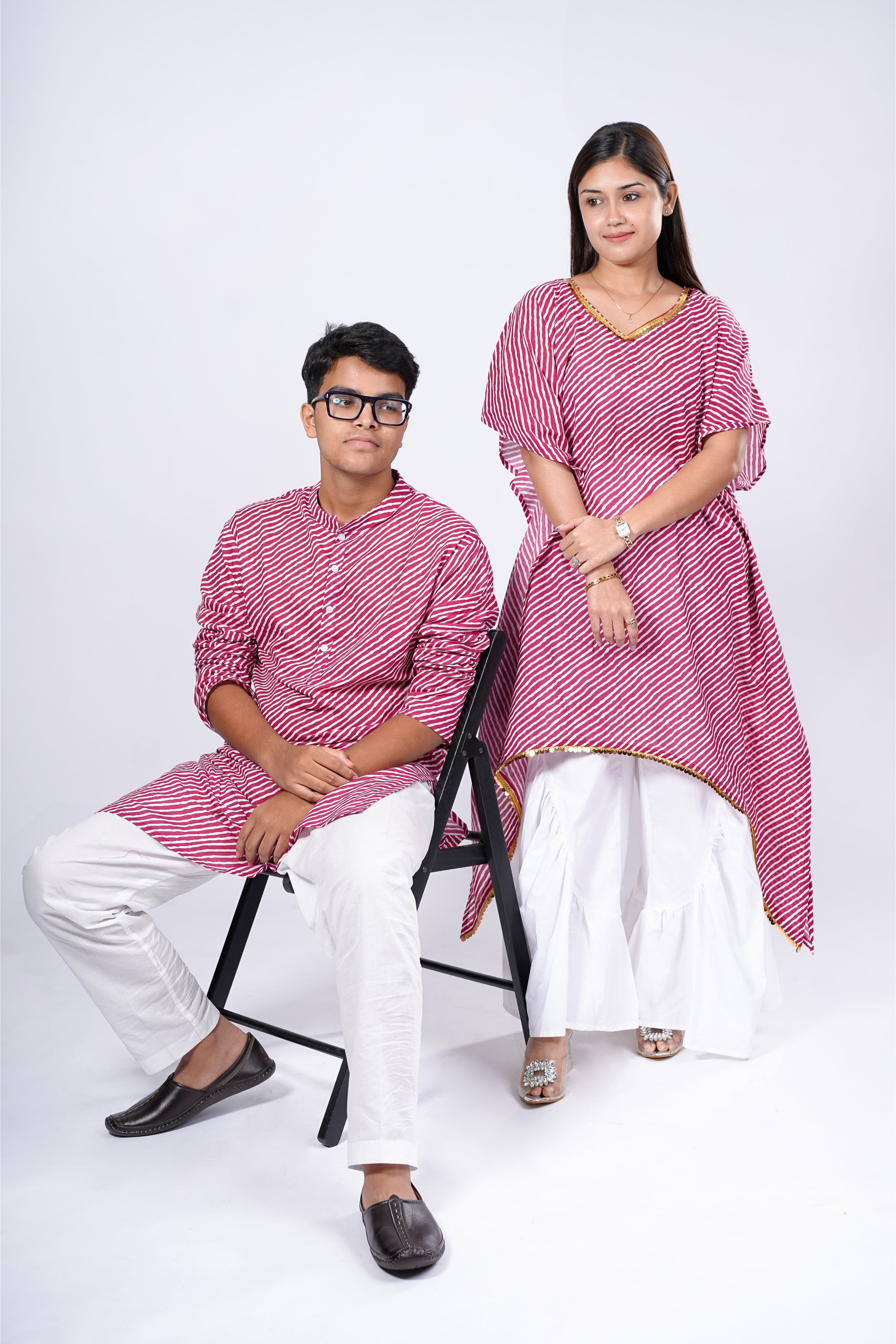 Kurta for Men - Pink Leheriya
