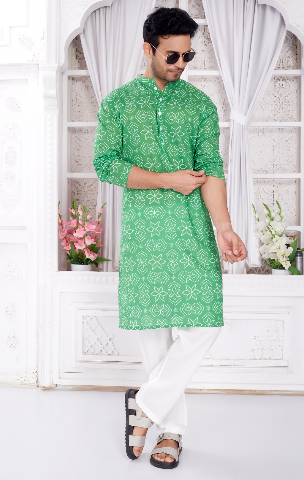 Kurta for Men - Green Bandhej