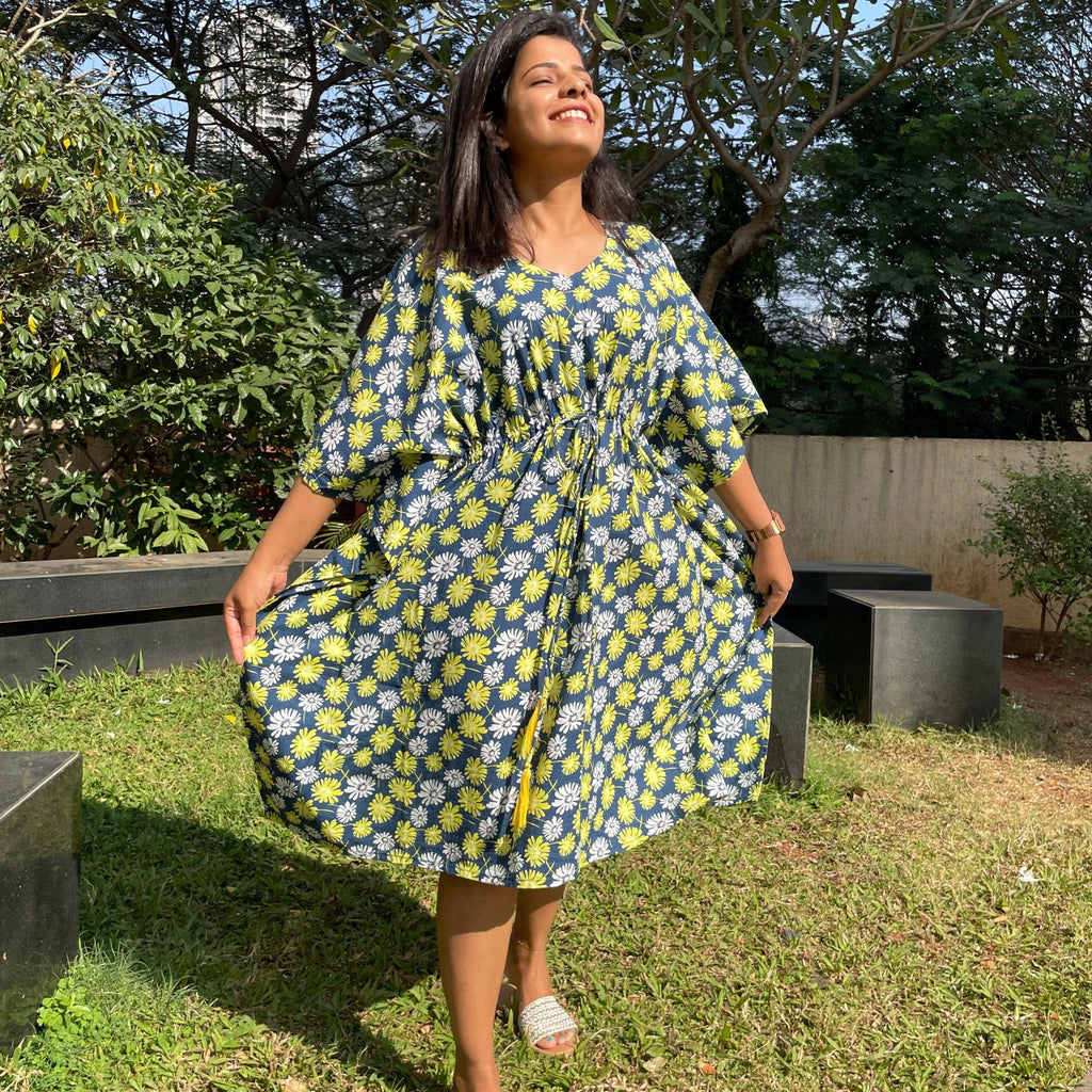 Midi Kaftan for  Women - Elegant Flowers Joeycare