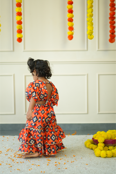 Co-ord Set -Orange Patola