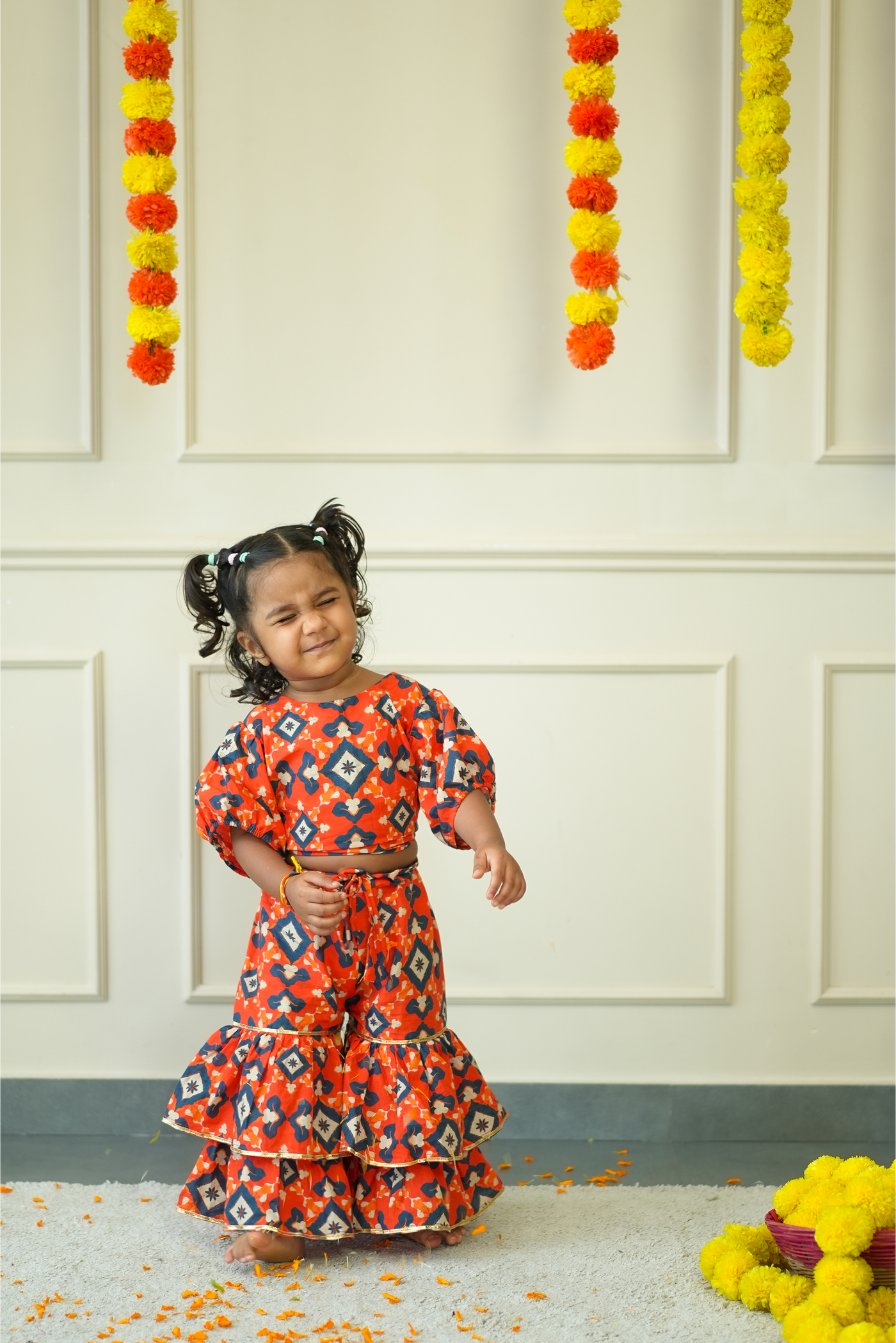 Co-ord Set -Orange Patola