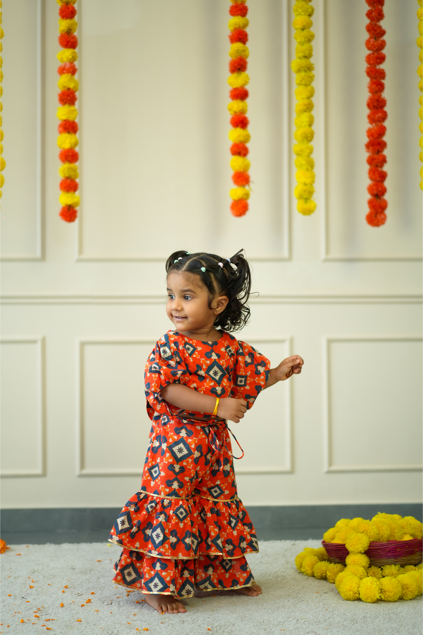 Co-ord Set -Orange Patola