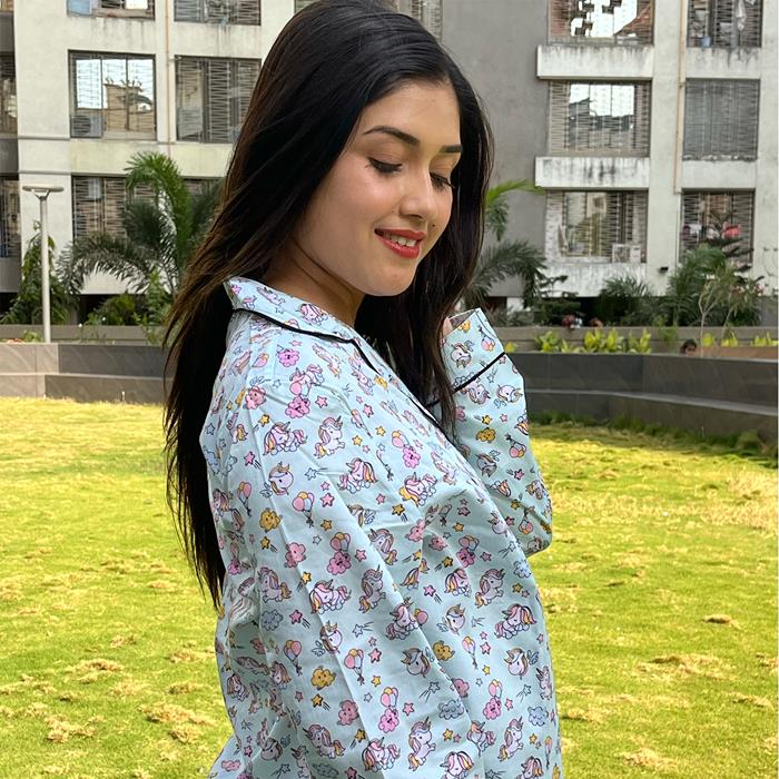 Pocket Night Wear - Green Unicorn
