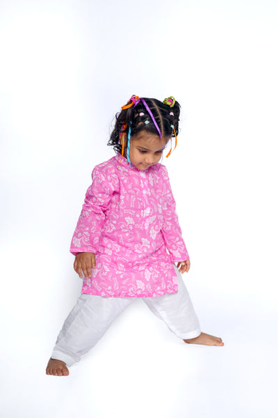 Pajama set for girls - Pink daisy