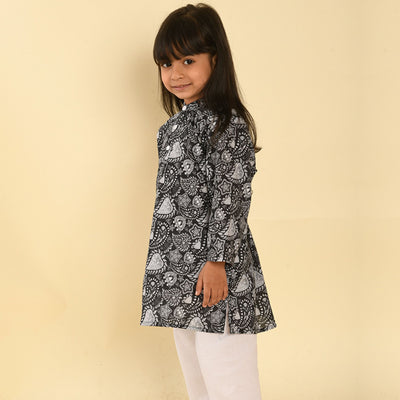 Pajama set for boys and girls - Floral Black Joeycare