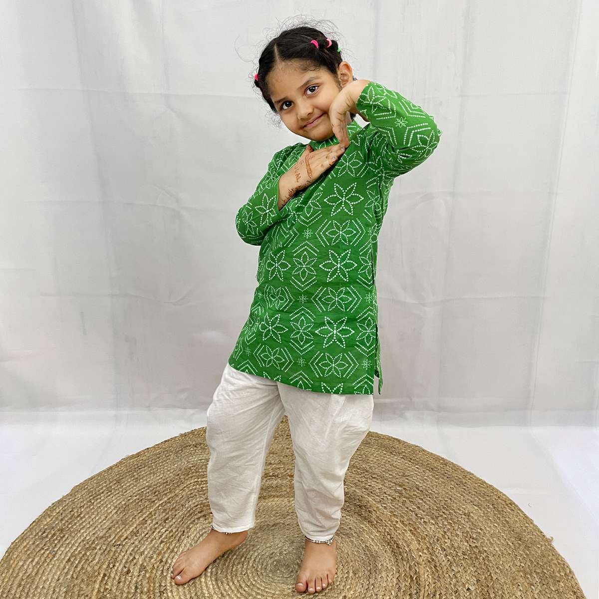 Pajama set for boys and girls - Green Bandhej Joeycare
