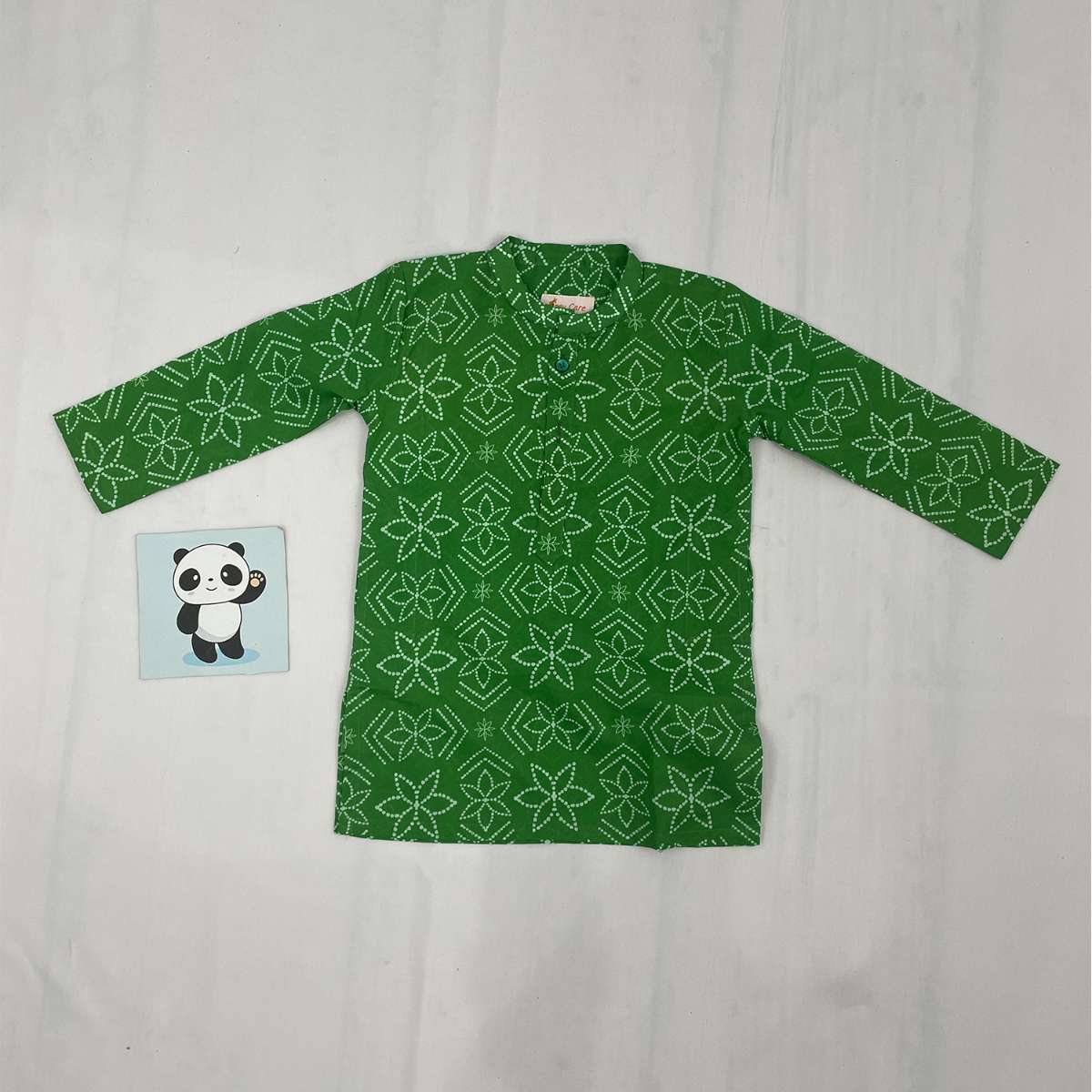 Pajama set for boys and girls - Green Bandhej