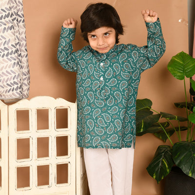 Pajama set for boys and girls - Green Booti Joeycare