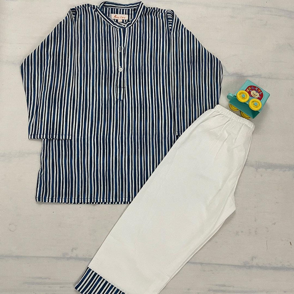 Pajama set for boys and girls - Indigo Stripes Joeycare