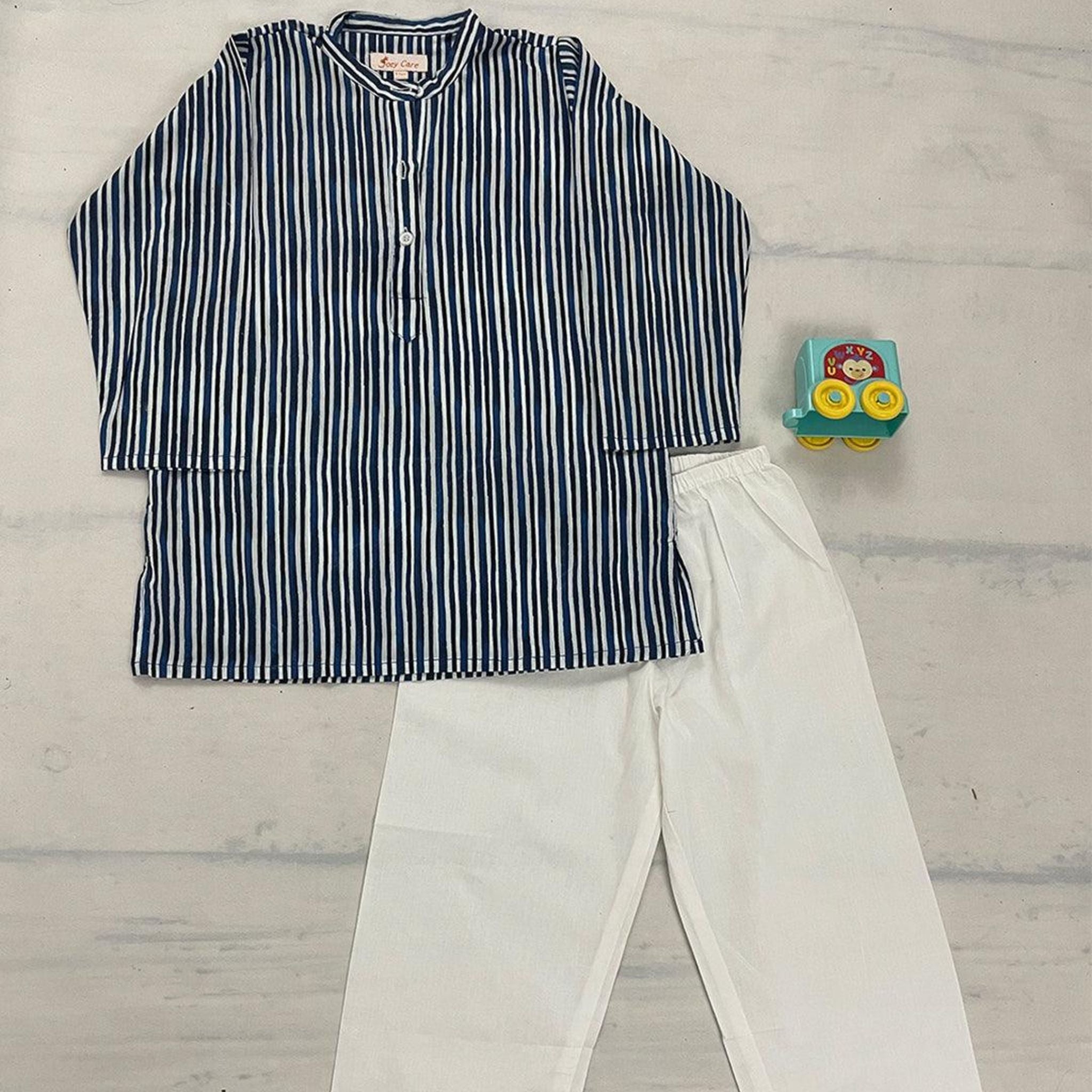 Pajama set for boys and girls - Indigo Stripes Joeycare