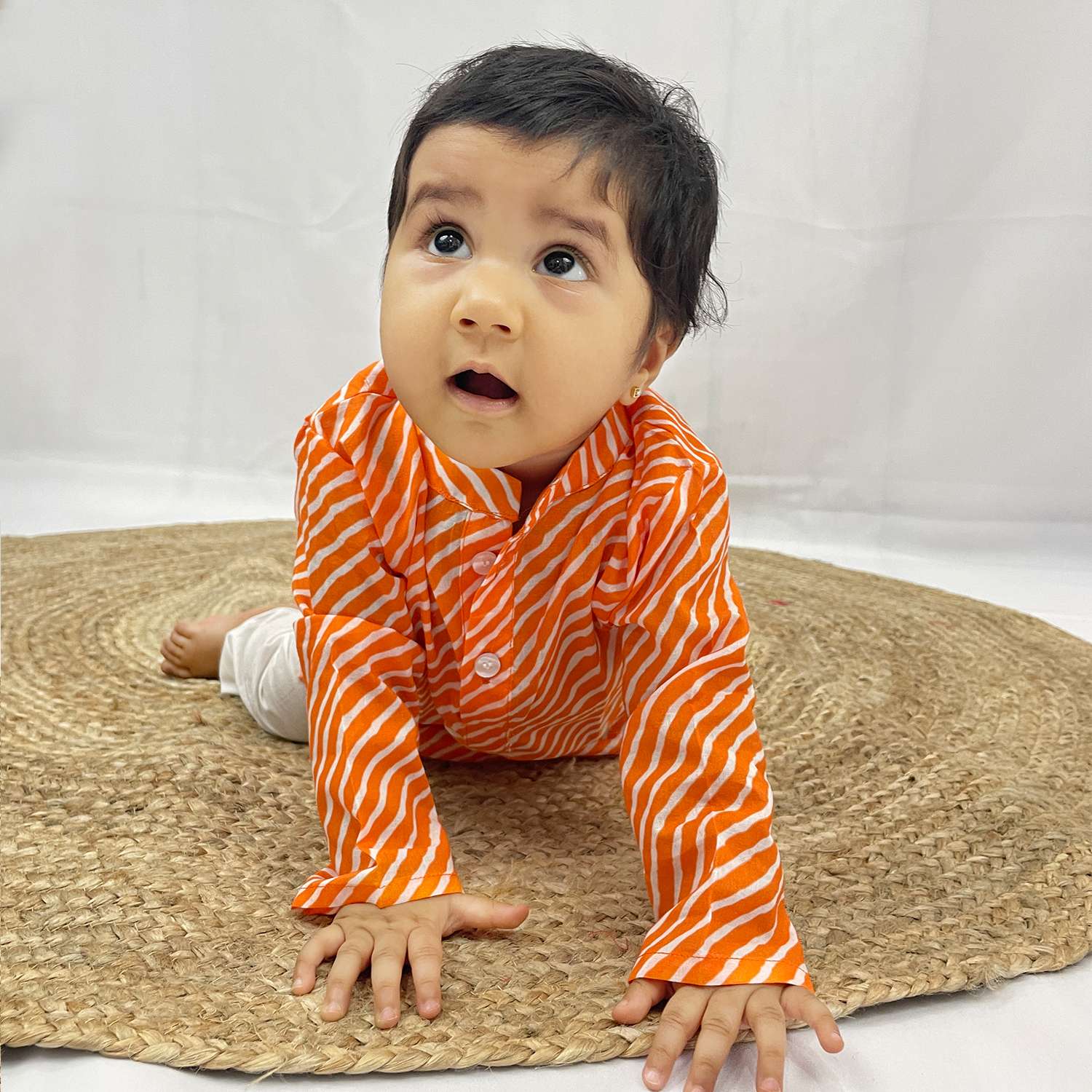 Pajama set for boys and girls - Orange Leheriya - Joeycare