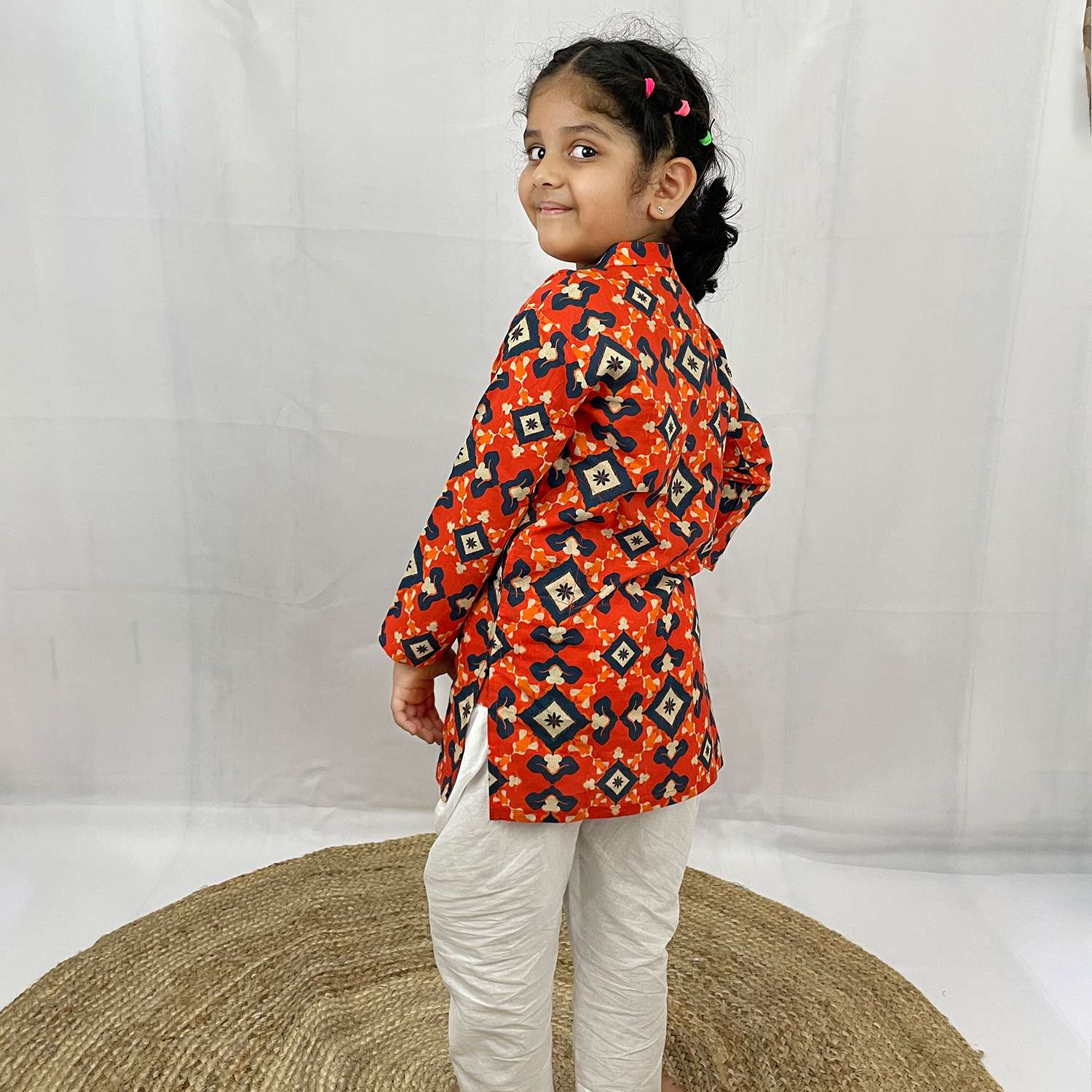 Pajama set for boys and girls - Orange Patola Joeycare
