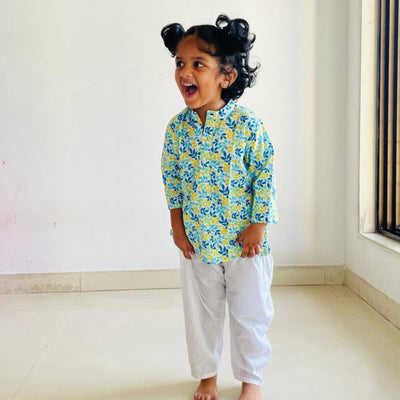 Pajama set for boys and girls - Pastel Leaves Joeycare