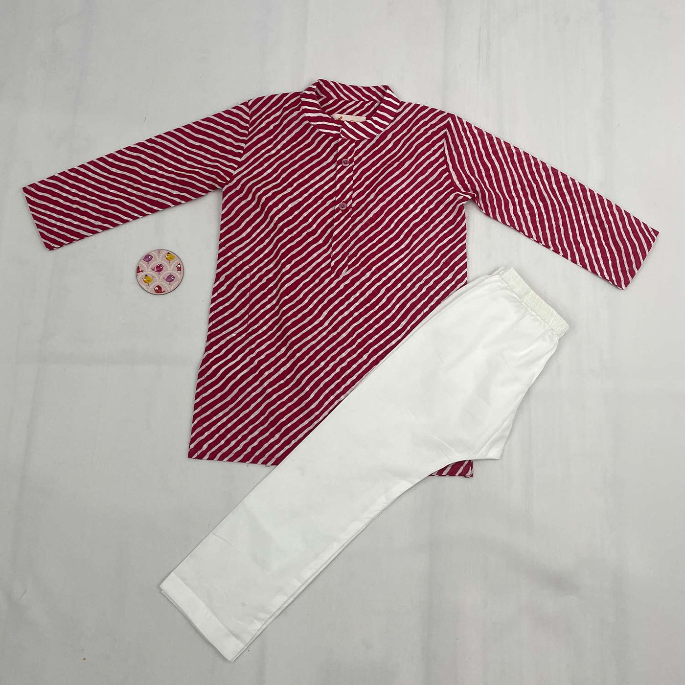 Pajama set for boys and girls - Pink Leheriya