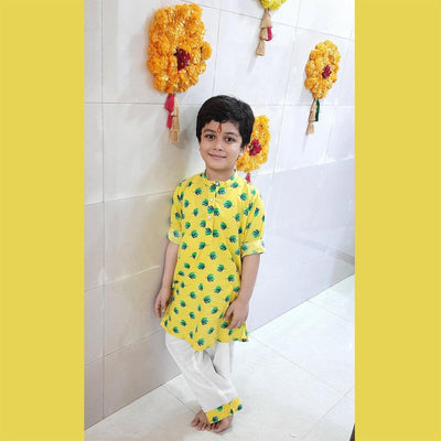 Pajama set for boys and girls - Yellow Leaf Joeycare