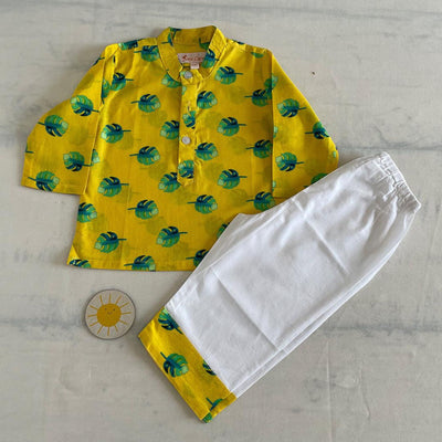 Pajama set for boys and girls - Yellow Leaf Joeycare