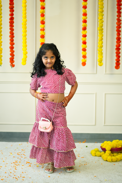 Co-ord Set -Pink Leheriya
