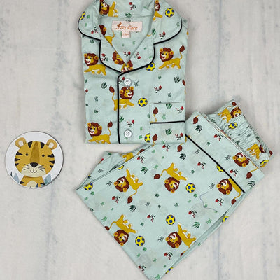 Pocket Nightwear for Girls and Boys - Lion print Joeycare