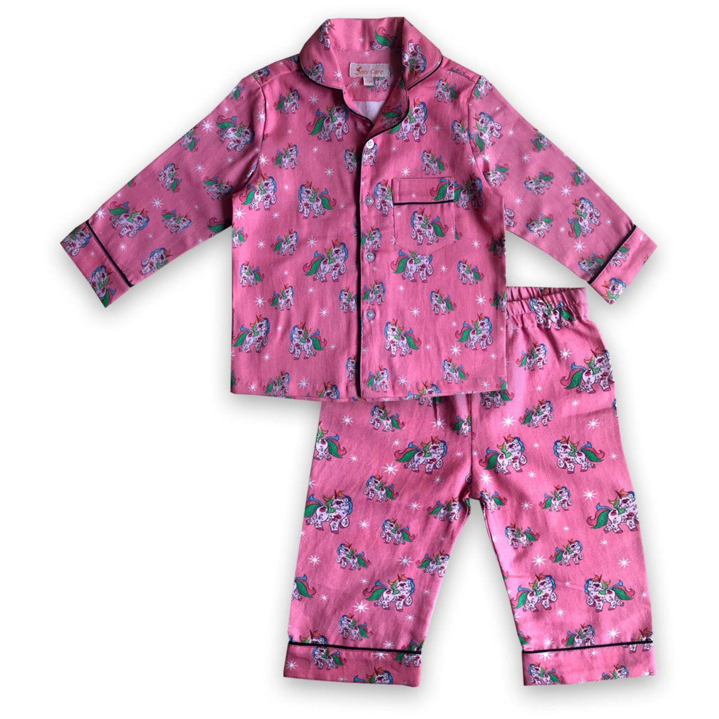Pocket Nightwear for Girls and Boys - Pink unicorn Joeycare 